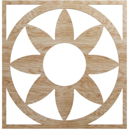 Ekena Millwork Blume Wood Fretwork Pierced Ceiling Medallion, Red Oak, 28"OD x 9 3/4"ID x 3/8"T CMWP28X28X0375BLRO